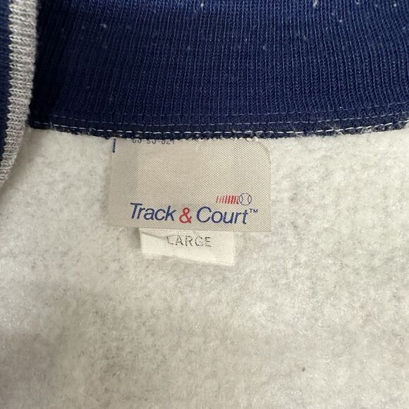 70s USA Track & Court Gray Tennis Zip Up Jacket SOFT Unisex L VTG Gym Retro Prep - Picture 7 of 9